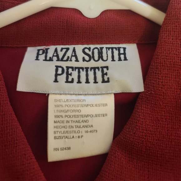 Plaza South Petite Ladies Red Dress Size 8p Midi Length - Picture 10 of 11